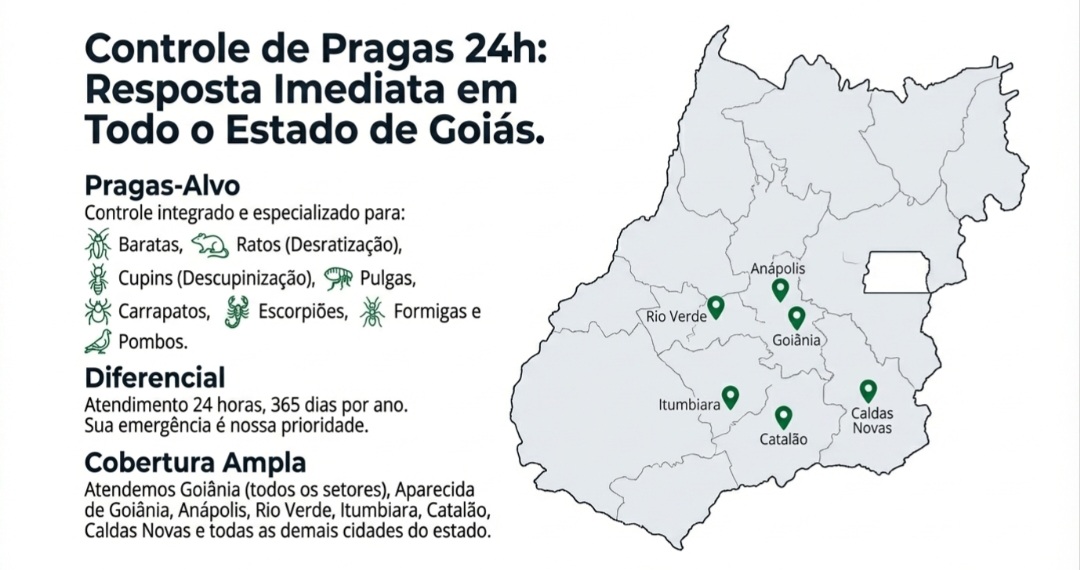 dedetização em Goiânia e região empresa referencia no estado de Goiás 