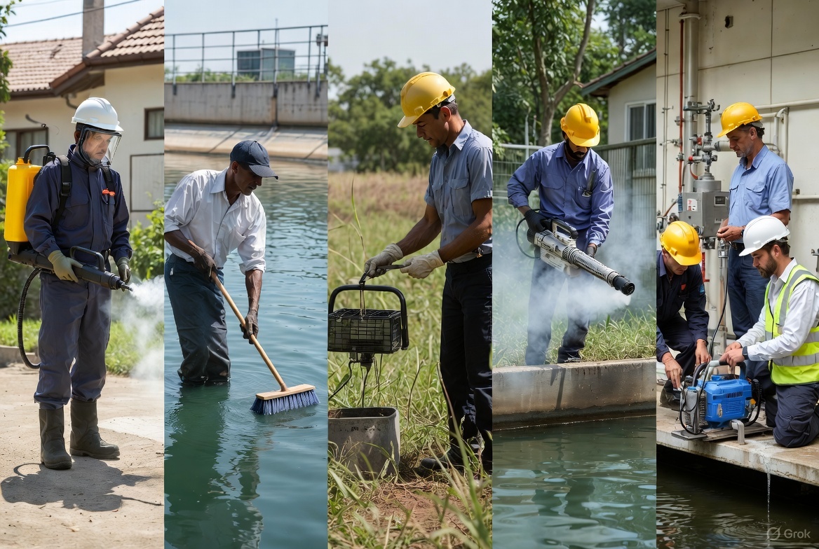 WR Ambiental Service – Limpeza de caixas d’água e reservatórios em Goiânia/GO. Serviço profissional para residências, condomínios, empresas e indústrias. Desinfecção completa, análise de potabilidade (pH, cloro, coliformes) e laudo técnico. Atendimento rápido e agendamento imediato. wrambientalservice.com.br