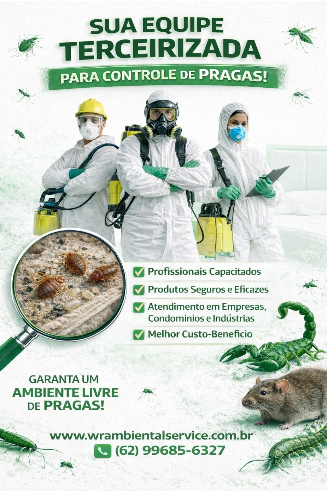 Dedetizadora industrial controle de pragas em Goiânia